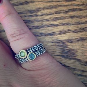 Sterling silver stackable gemstone rings